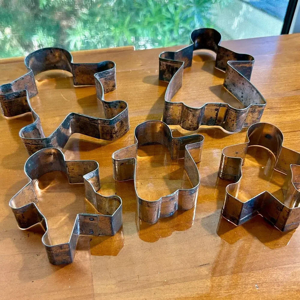 Vintage Gingerbread Family Cookie Cutters Set of 5 – Tin Man & Woman Cutters